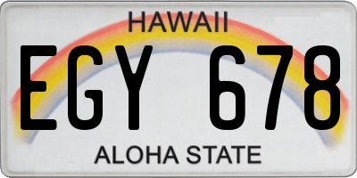 HI license plate EGY678