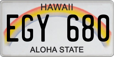 HI license plate EGY680