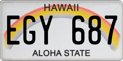 HI license plate EGY687
