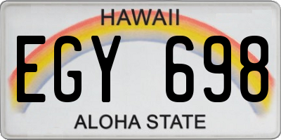 HI license plate EGY698