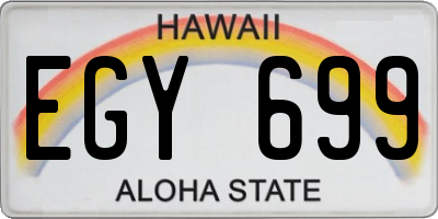 HI license plate EGY699