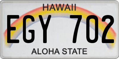 HI license plate EGY702