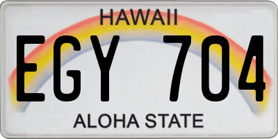 HI license plate EGY704