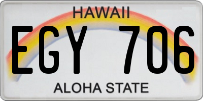 HI license plate EGY706