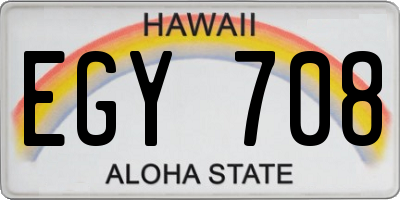 HI license plate EGY708
