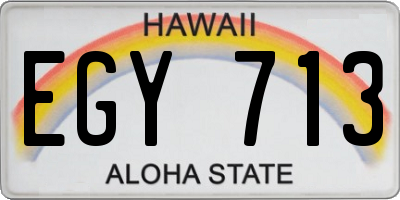 HI license plate EGY713