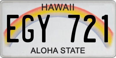 HI license plate EGY721