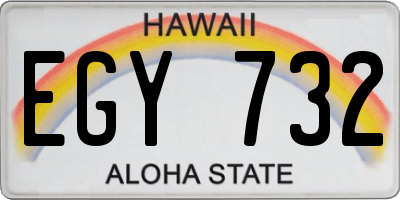 HI license plate EGY732