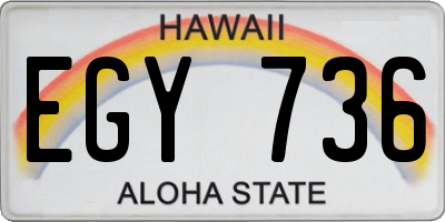 HI license plate EGY736