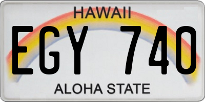 HI license plate EGY740