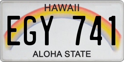 HI license plate EGY741