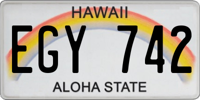 HI license plate EGY742