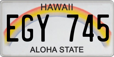 HI license plate EGY745