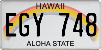 HI license plate EGY748