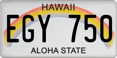HI license plate EGY750