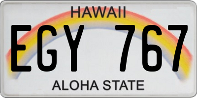 HI license plate EGY767