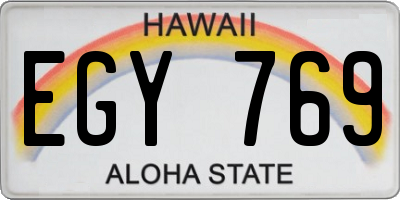 HI license plate EGY769