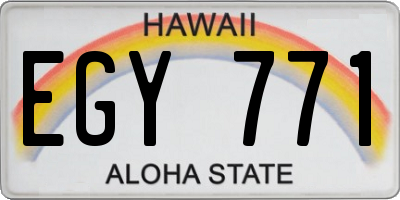 HI license plate EGY771