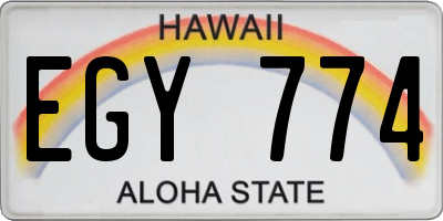 HI license plate EGY774