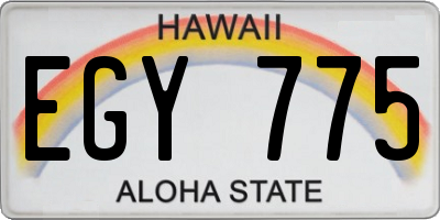 HI license plate EGY775