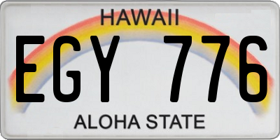 HI license plate EGY776