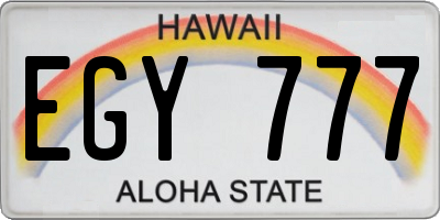 HI license plate EGY777
