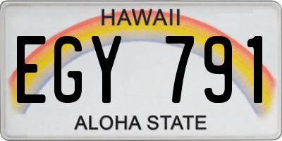 HI license plate EGY791