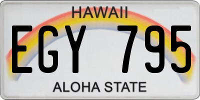 HI license plate EGY795