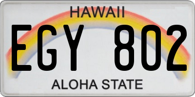 HI license plate EGY802