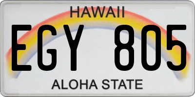 HI license plate EGY805