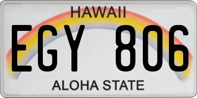 HI license plate EGY806