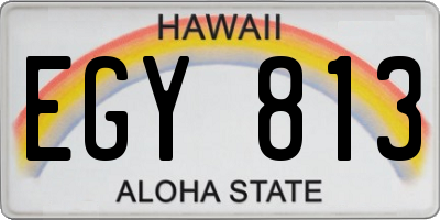 HI license plate EGY813