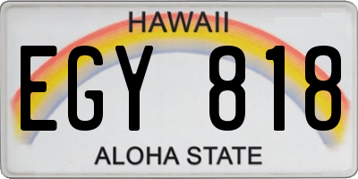 HI license plate EGY818
