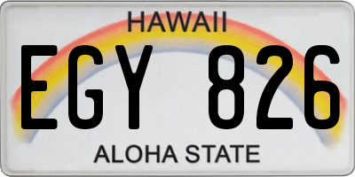 HI license plate EGY826