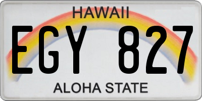 HI license plate EGY827