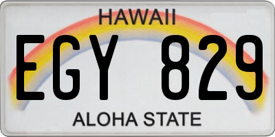 HI license plate EGY829