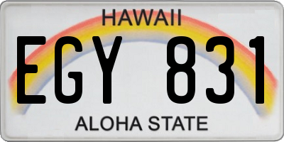 HI license plate EGY831