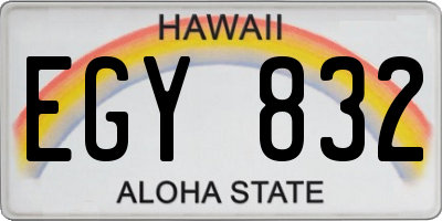 HI license plate EGY832