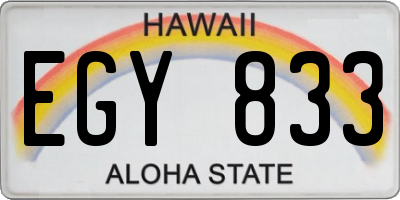 HI license plate EGY833