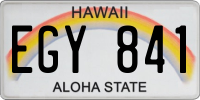 HI license plate EGY841