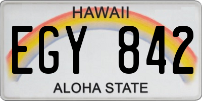 HI license plate EGY842