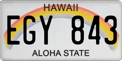 HI license plate EGY843