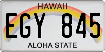 HI license plate EGY845