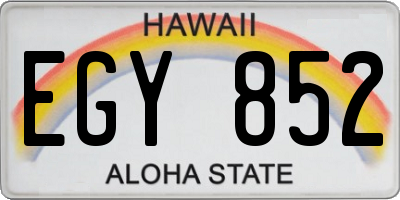 HI license plate EGY852