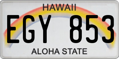 HI license plate EGY853