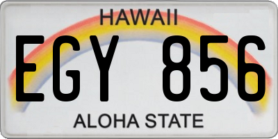 HI license plate EGY856