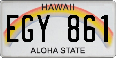 HI license plate EGY861