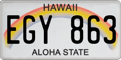 HI license plate EGY863