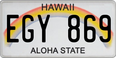 HI license plate EGY869