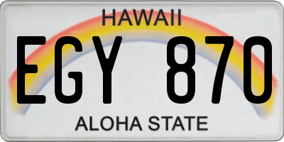 HI license plate EGY870